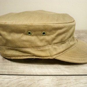Vintage US Army Vietnam War Guardsman Stand Up 9 Oz Sateen Hat Cap Size 7 1/4