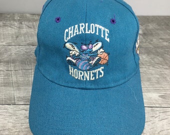 VTG 90s Charlotte Hornets Snapback Hat Cap Basketball Twins