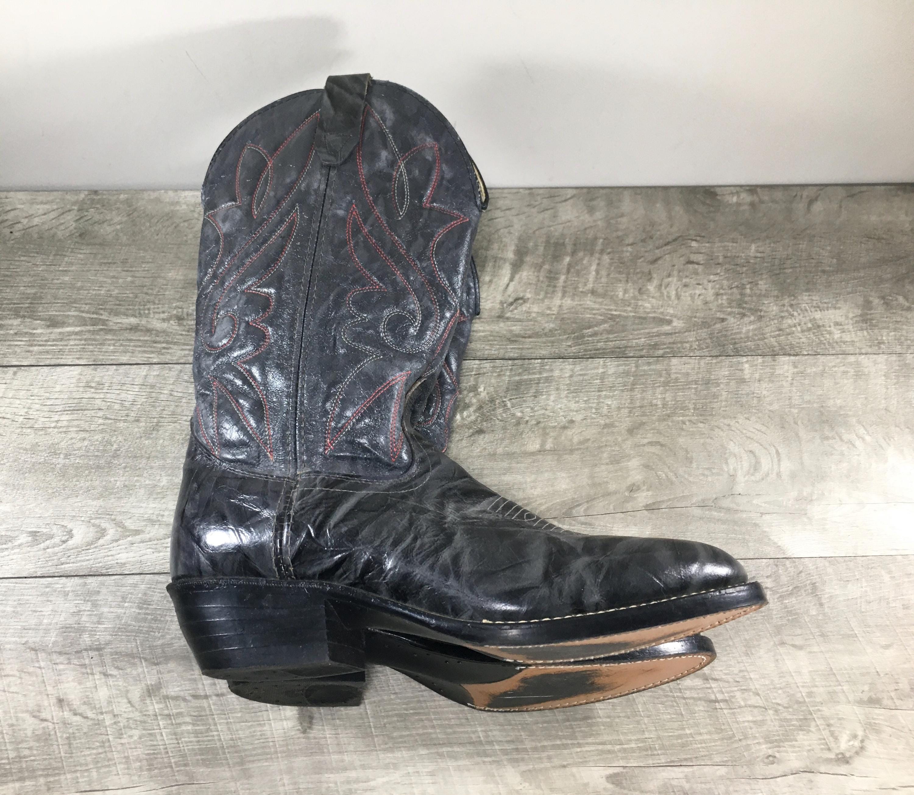 Acme Dingo? Cowboy Western Gray and Black Leather Motorcycle 