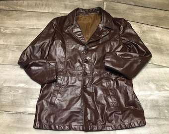 Vintage 70s Sears? The Leather Shop Jacket Men’s Fight Club Leather Blazer Size 44 Large