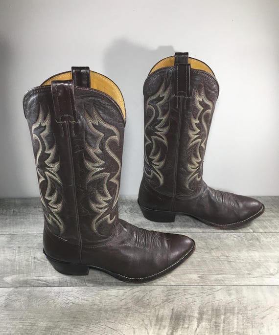 Vintage Nocona #7620 Brown Leather Cowboy Western Round Toe 
