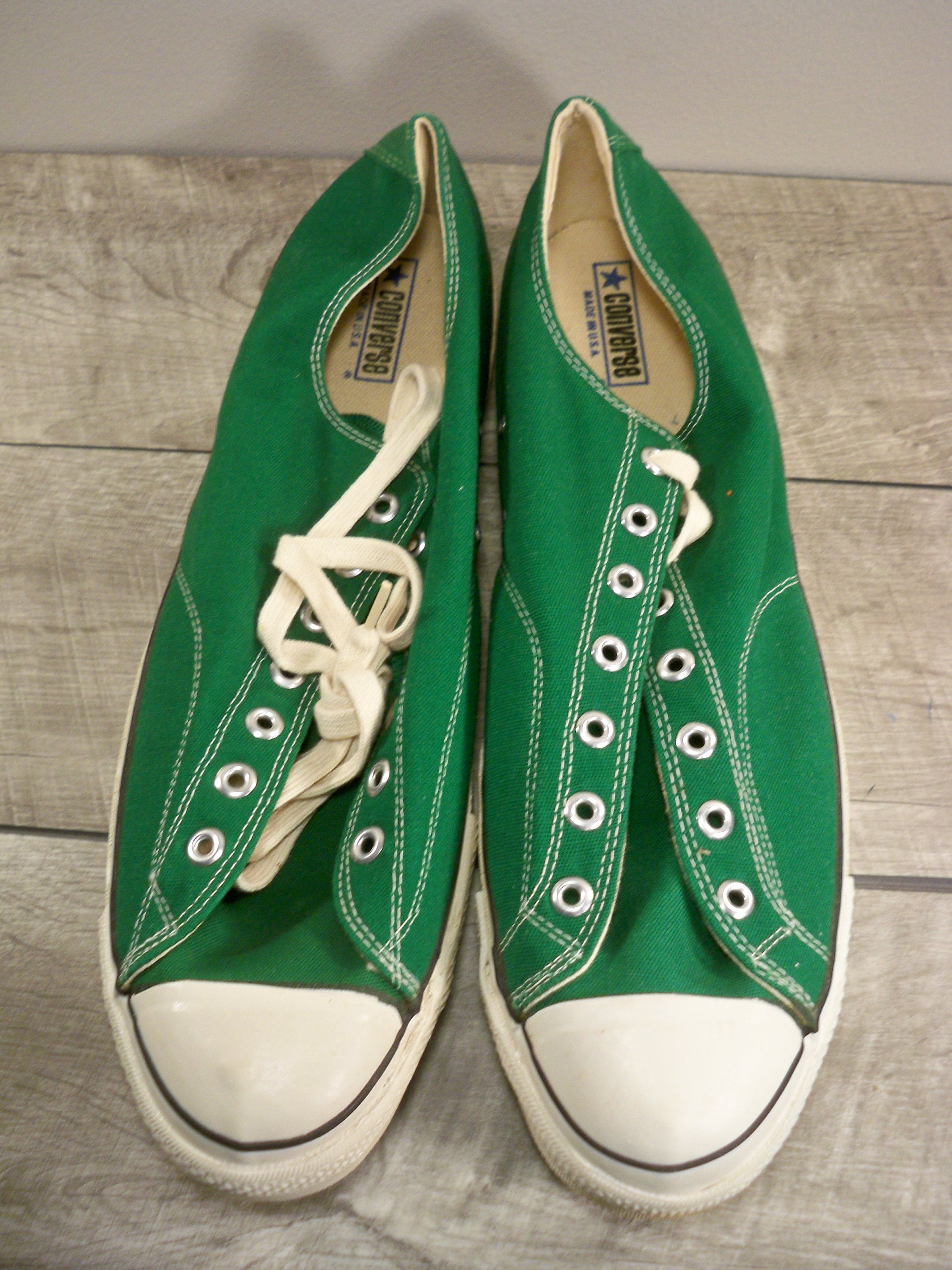 New Old Stock Vintage CONVERSE Chucks All Star Green Canvas Low 