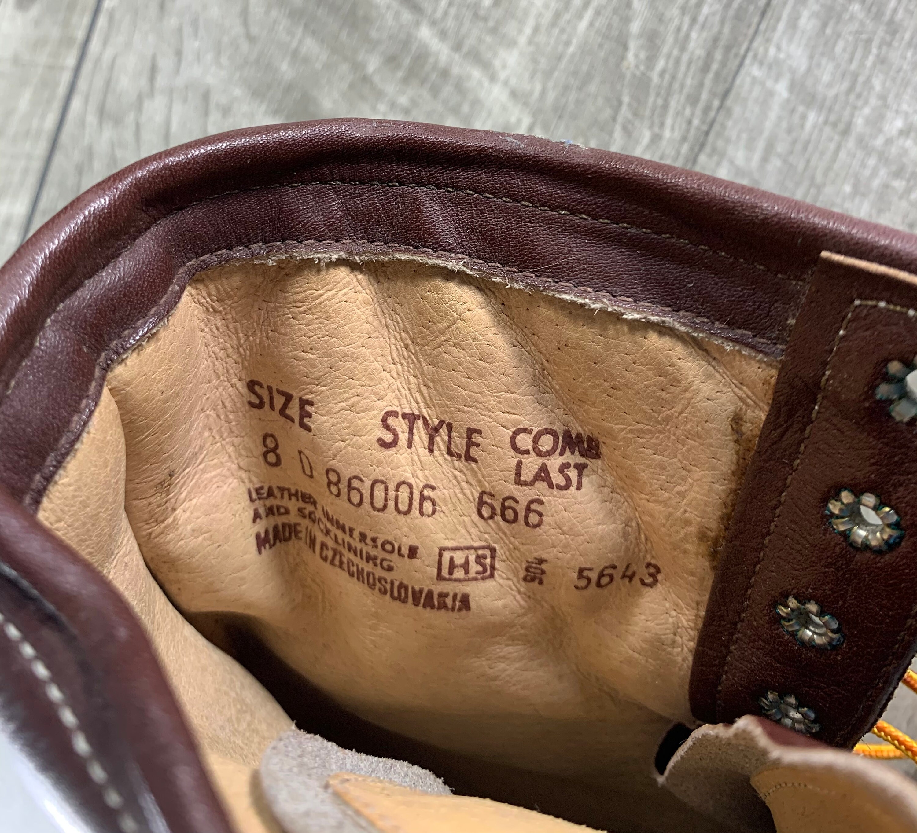 Vintage Czechoslovakia Brown Leather Men's Hunting Work Moc Soft