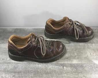 Vintage Dr. Docs Martens 10940 Grizzly Brown Distressed Leather Chunky Lace Up Oxfords Mens Size UK 10 US 11