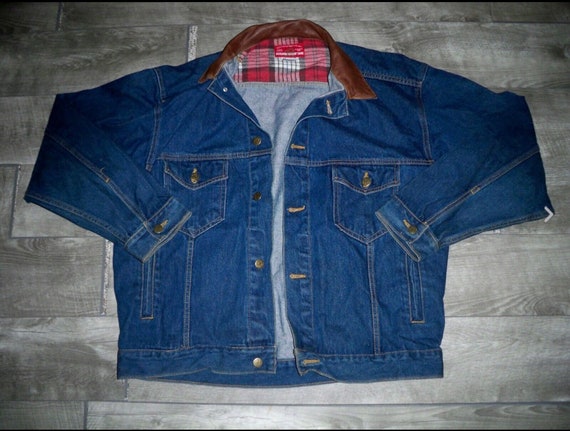 Denim Jacket Leather Collar - Etsy 