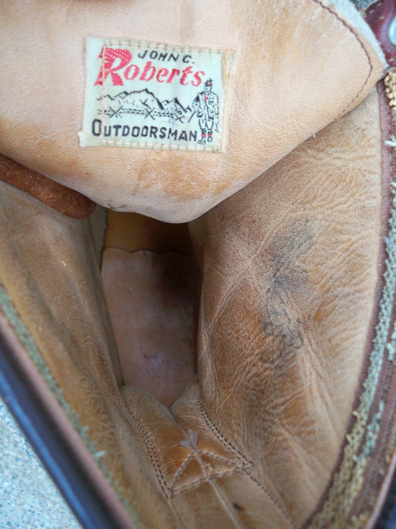 Vintage John C Roberts Leather Sport Birding Hunting Chore Work Wear Men/'s Boots Size 8.5 Made in USA