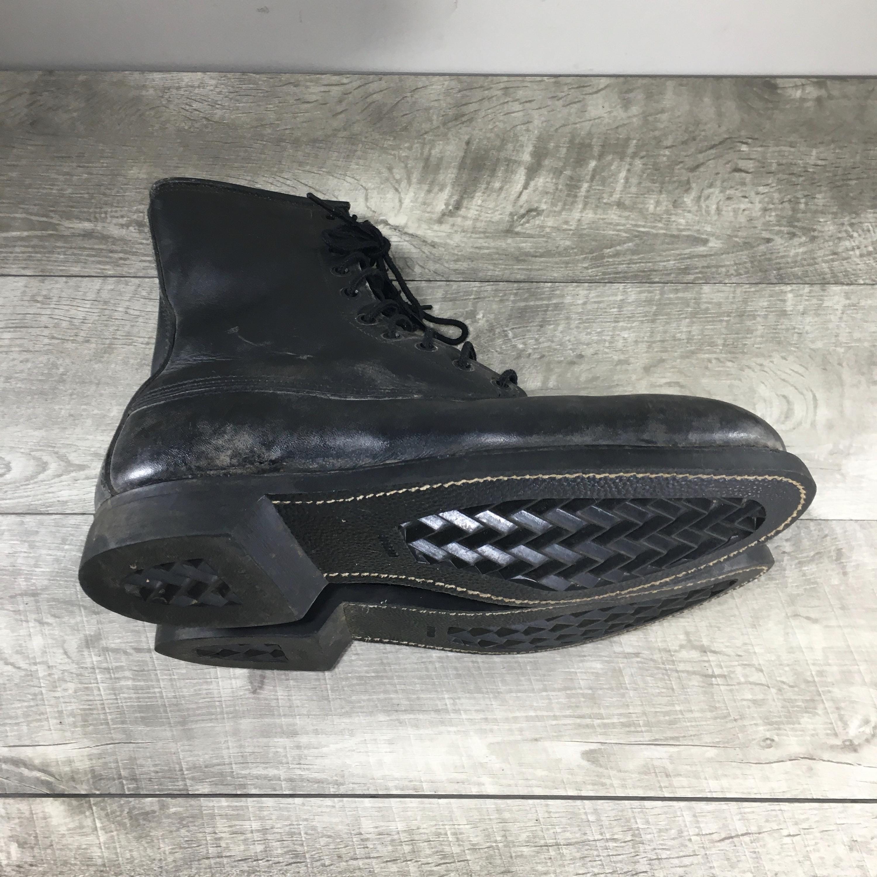 Vintage 80s Combat Mens Work Steel Toe Punk Grunge Goth Black