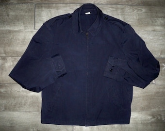 Vintage 80's US Navy Windbreaker Blue Shade Poplin Military Jacket Coat Men's Size 38 Regular (Medium)