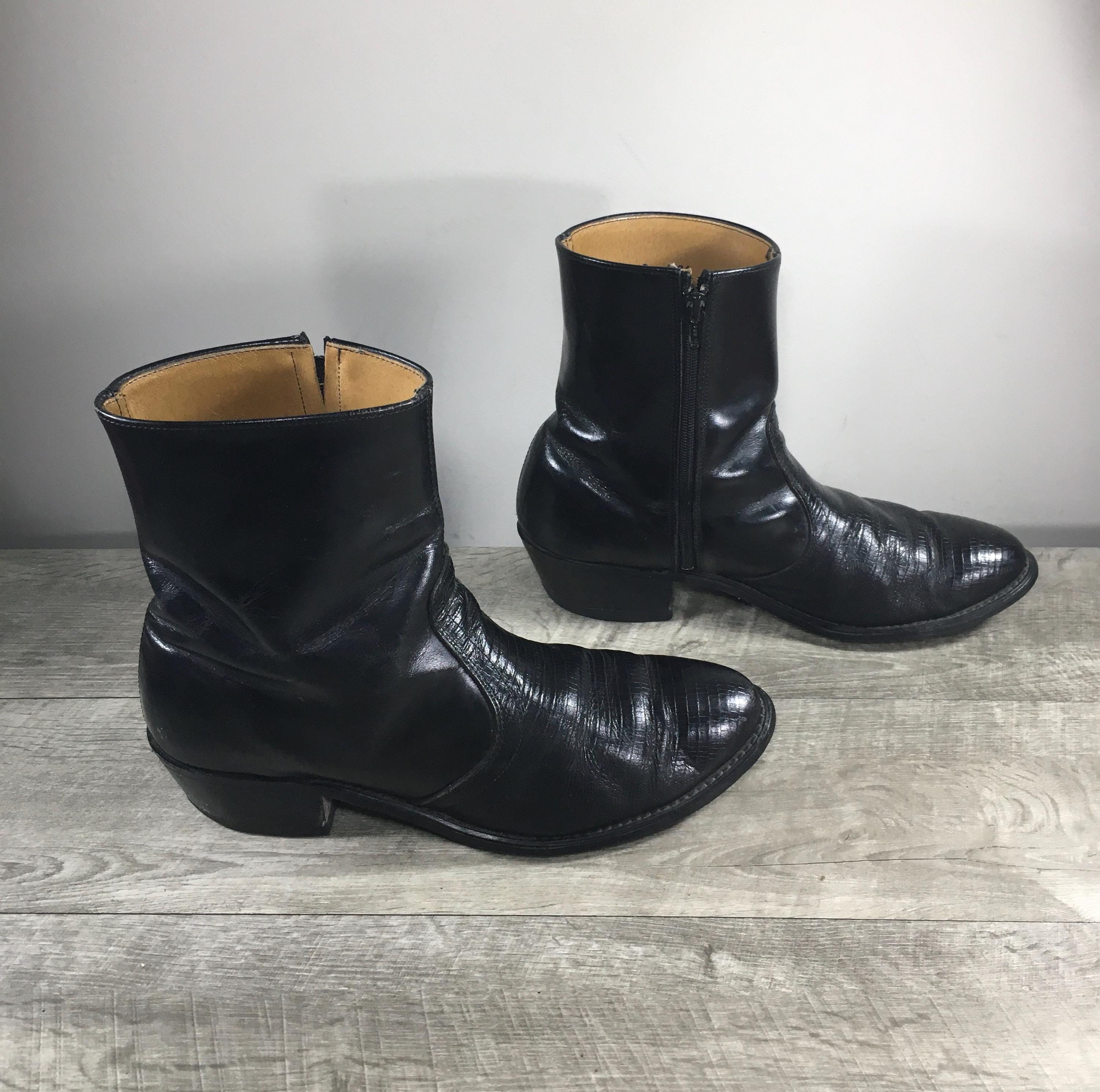 Mens Vintage Side Zip Boots - Etsy display picture 1