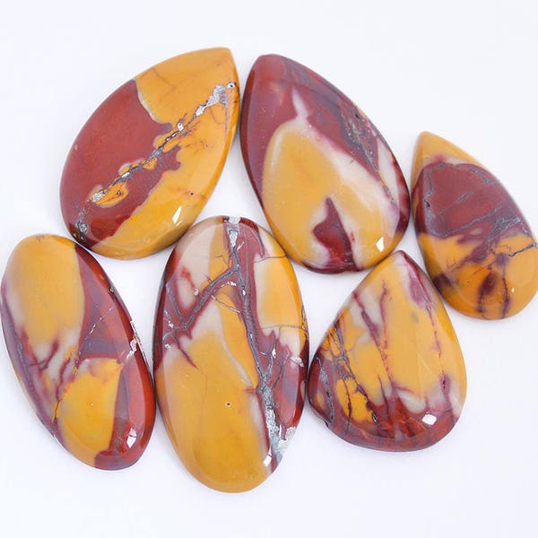 6 Pcs Mookaite Jasper Pendant Gemstone,Jewelry Making Genuine Handmade Gemstone,39x22mm,181Cts Jewelry Gemstone#6605
