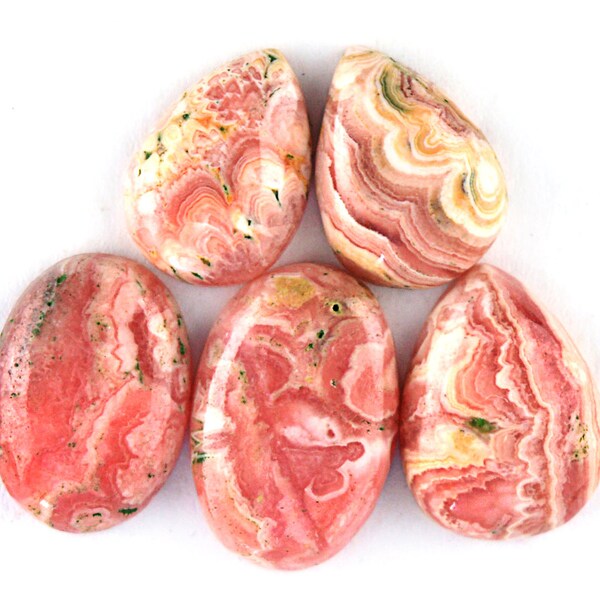 5 Pcs Rhodochrosite Cabochon Gemstone,20x13mm,61Cts Pink Rhodochrosite Stone,Handmade Gemstone,Rhodochrosite Finding,Loose Gemstone#101