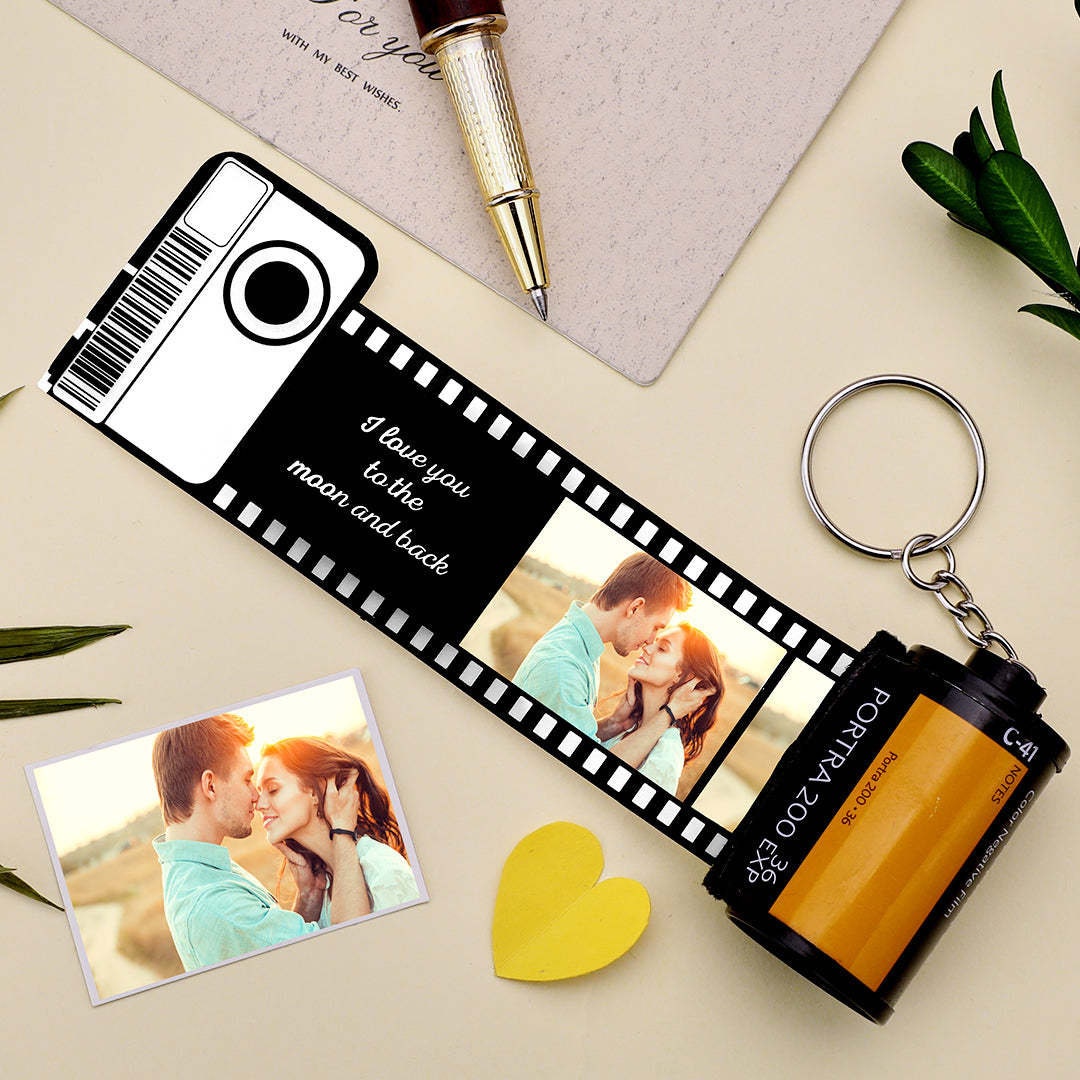 Custom 15 Photo Personalized Keychains Picture Album Colorful Camera Film  Roll Keychain MultiPhoto Key Rings Vintage Retro Unique Custom Gift  Birthday Holiday for Lover Dad Mom Kids Friend, Yellow, 58mm*48mm :  