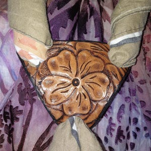 Western Saddle Tooled Leather Scarf Slide