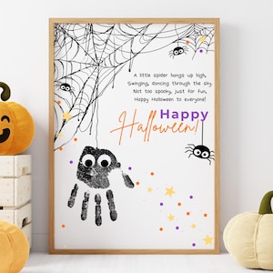 Halloween Spider Handprint Craft Printable | Kids Handprint Art Activity | DIY Halloween Craft for Preschool & Toddlers Digital Download PDF