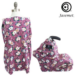 Dusty Purple Floral Nursing Cover Scarf, Wielofunkcyjny pokrowiec do karmienia piersią, Otulacz do karmienia, Pokrowiec na fotelik samochodowy dla niemowląt, Elastyczny baldachim, Szalik