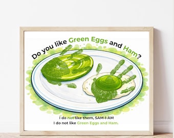 Green Eggs and Ham Handprint Craft | Dr. Seuss Inspired Kids Activity (Digital Download)