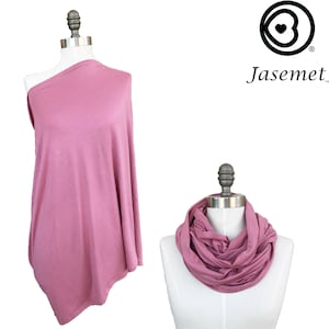 Roze dekensjaal voor multifunctionele borstvoeding, omslagdoek, omslagdoek, babyautostoeltje, oneindigheidssjaal, rekbare overkapping, omslagdoek borstvoeding