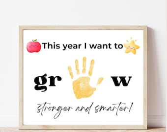 First Day of School Handprint Art: Grow Keepsake (PDF Download)