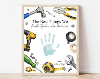 Father's Day Hammer Handprint Craft Printable | Tool Keepsake Gift for Dad Grandpa Uncle | DIY Father's Day Craft | Toddler Preschool Craft