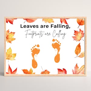Leaves are Falling Footprint Craft | Fall Printable for Preschool, Toddlers, Homeschool & Teachers | Autumn Classroom Kids Activity