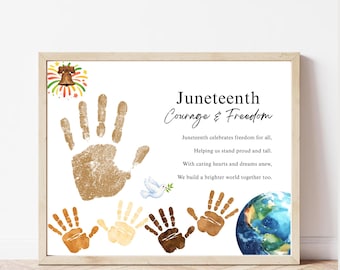 Juneteenth Handprint Craft Printable, Diversity & Freedom Activity, Juneteenth Keepsake Art, Preschool Classroom Craft