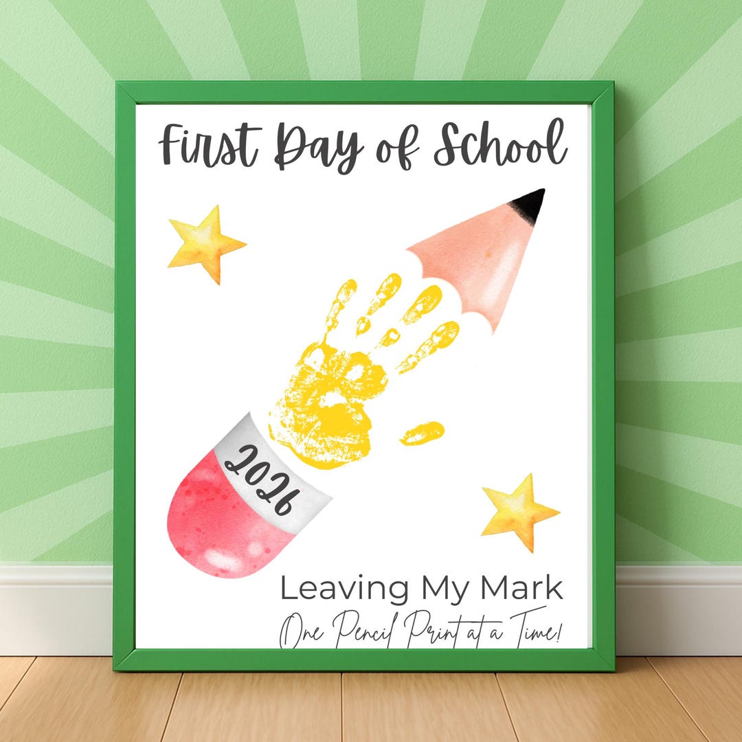 First Day of School Handprint Craft | Back to School Printable Keepsake ...
