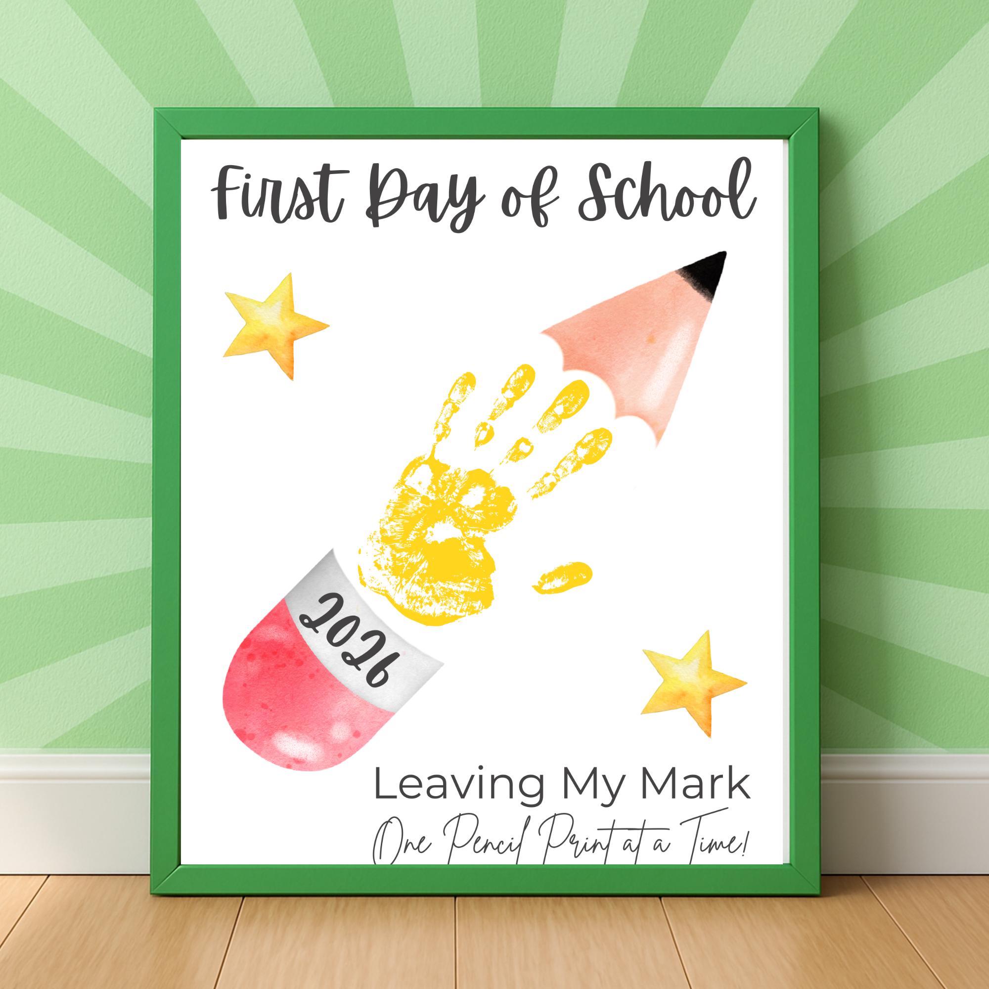 First Day of School Handprint Craft | Back to School Printable Keepsake ...