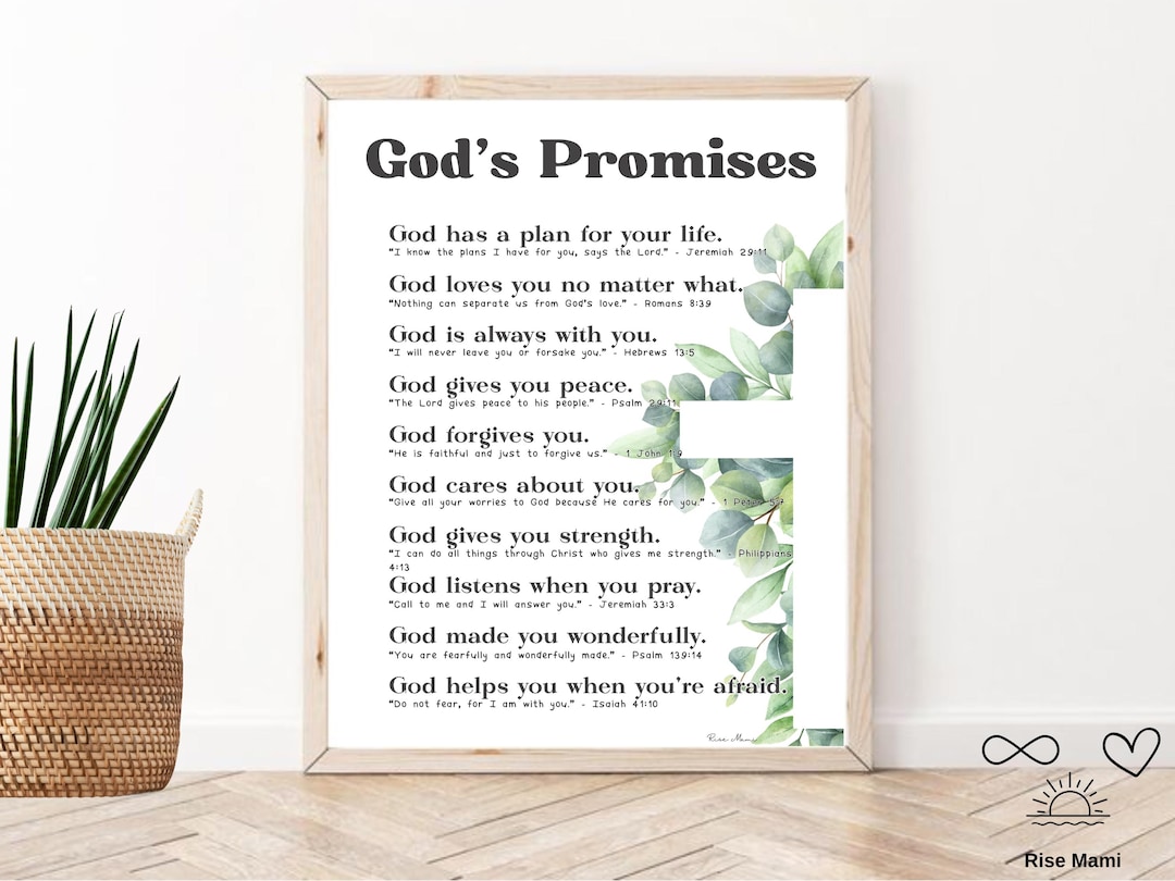 God's Promises Scripture Print, Kids Bible Verse Wall Art (digital ...