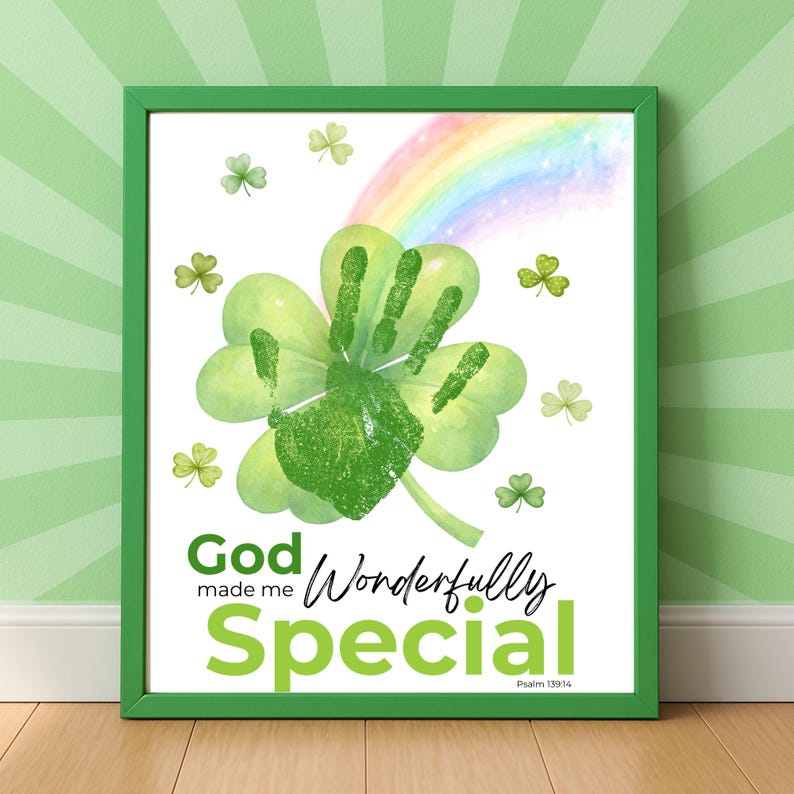 God Made Me Special Handprint Craft Printable | Christian St Patrick’s ...