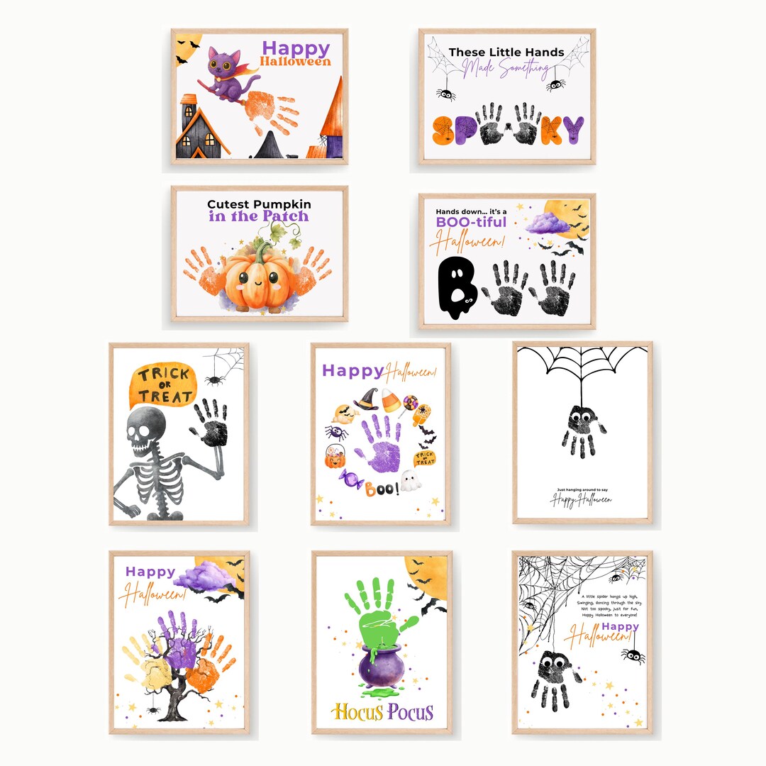 Halloween Handprint Craft Bundle 10 Printable Halloween Art Activities ...