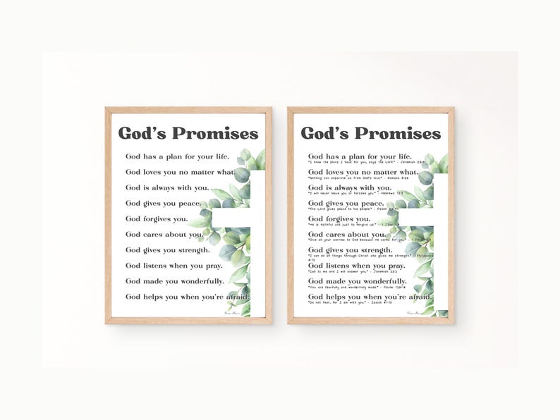 God's Promises Scripture Print, Kids Bible Verse Wall Art (digital ...