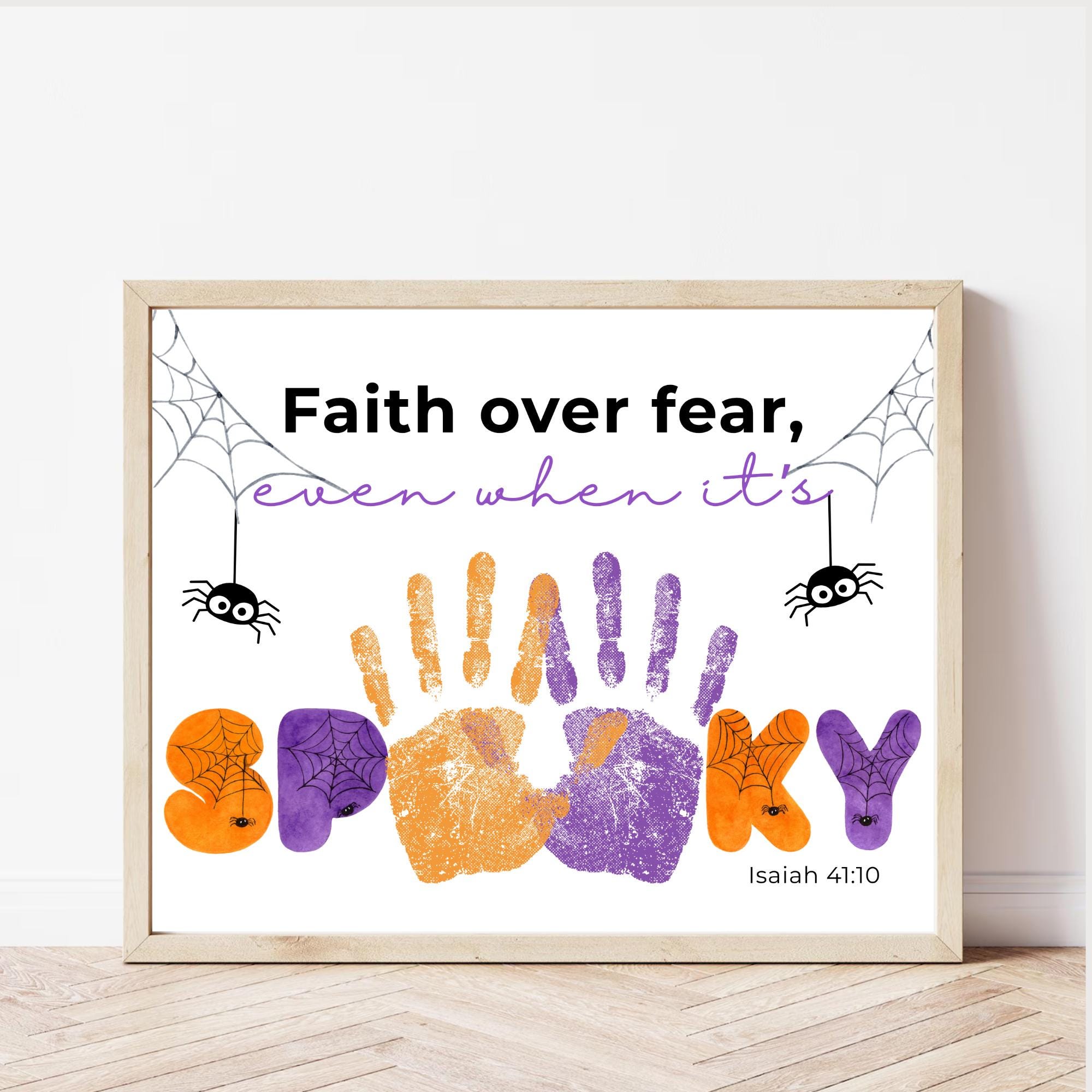 Faith Over Fear Halloween Handprint Craft Printable Christian…