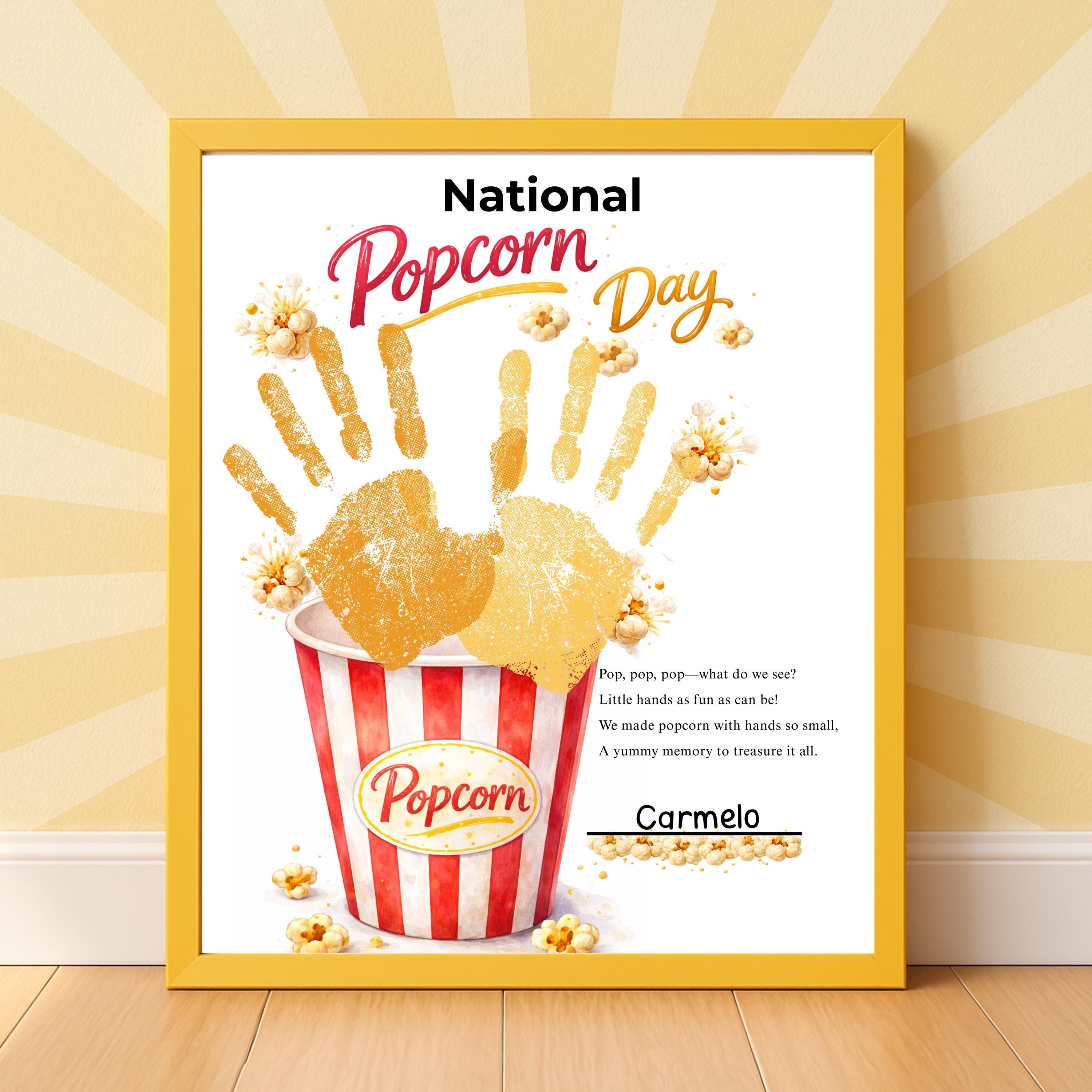 41 Easy Popcorn Crafts for Kids 36 National Popcorn Day Handprint Craft Printable Preschool Classroom…