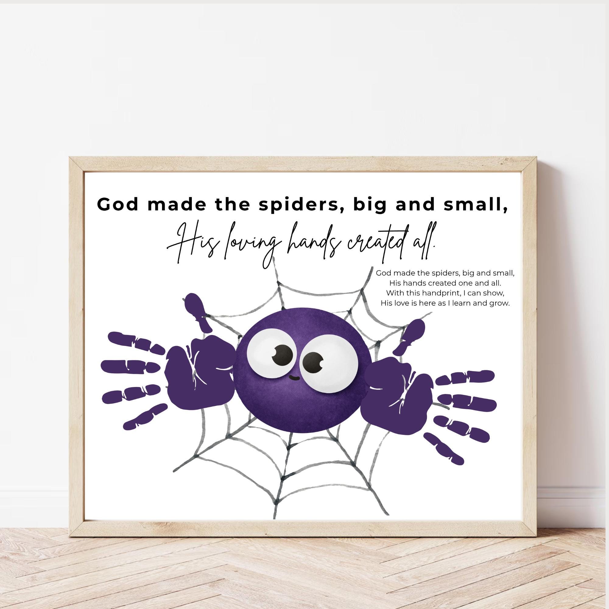 Christian Halloween Spider Handprint Craft Printable God Made the…