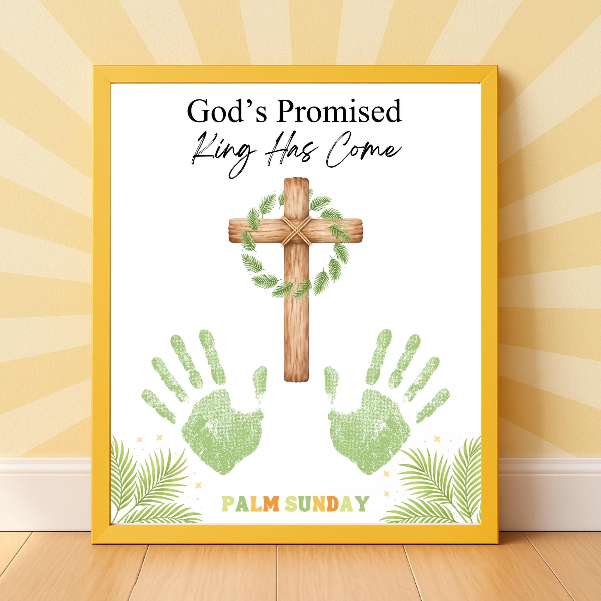 Palm Sunday Handprint Craft Printable | Christian Kids Activity God’s ...