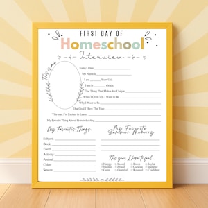 Homeschool Memory Book Printable | First & Last Day Homeschool Interview | All About Me Worksheet | Homeschool Keepsake PDF