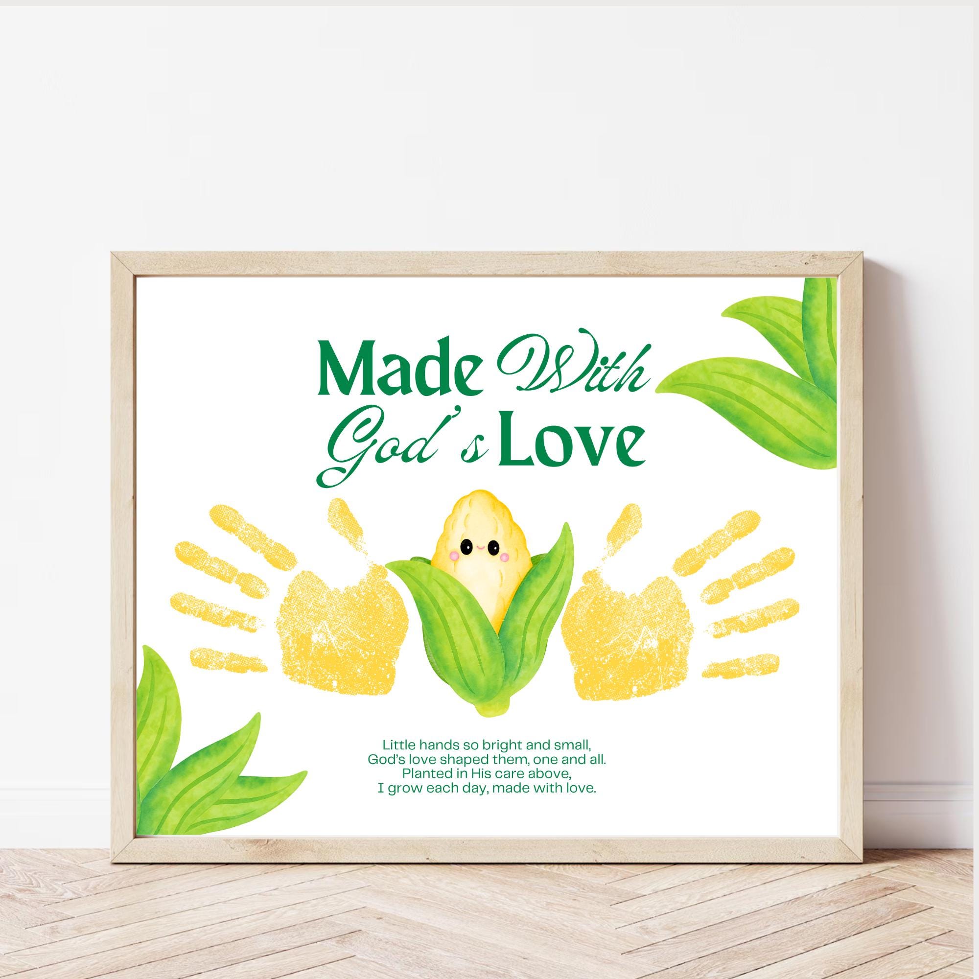 Christian Corn Handprint Craft Made With God's Love Printable Sweet…
