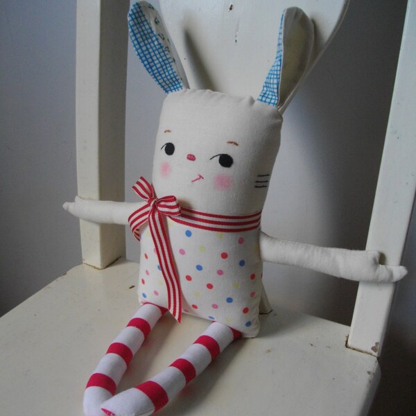 KAWAII BUNNY plushie - Handmade vintage-inspired plush toy rag doll baby toy EASTER zakka