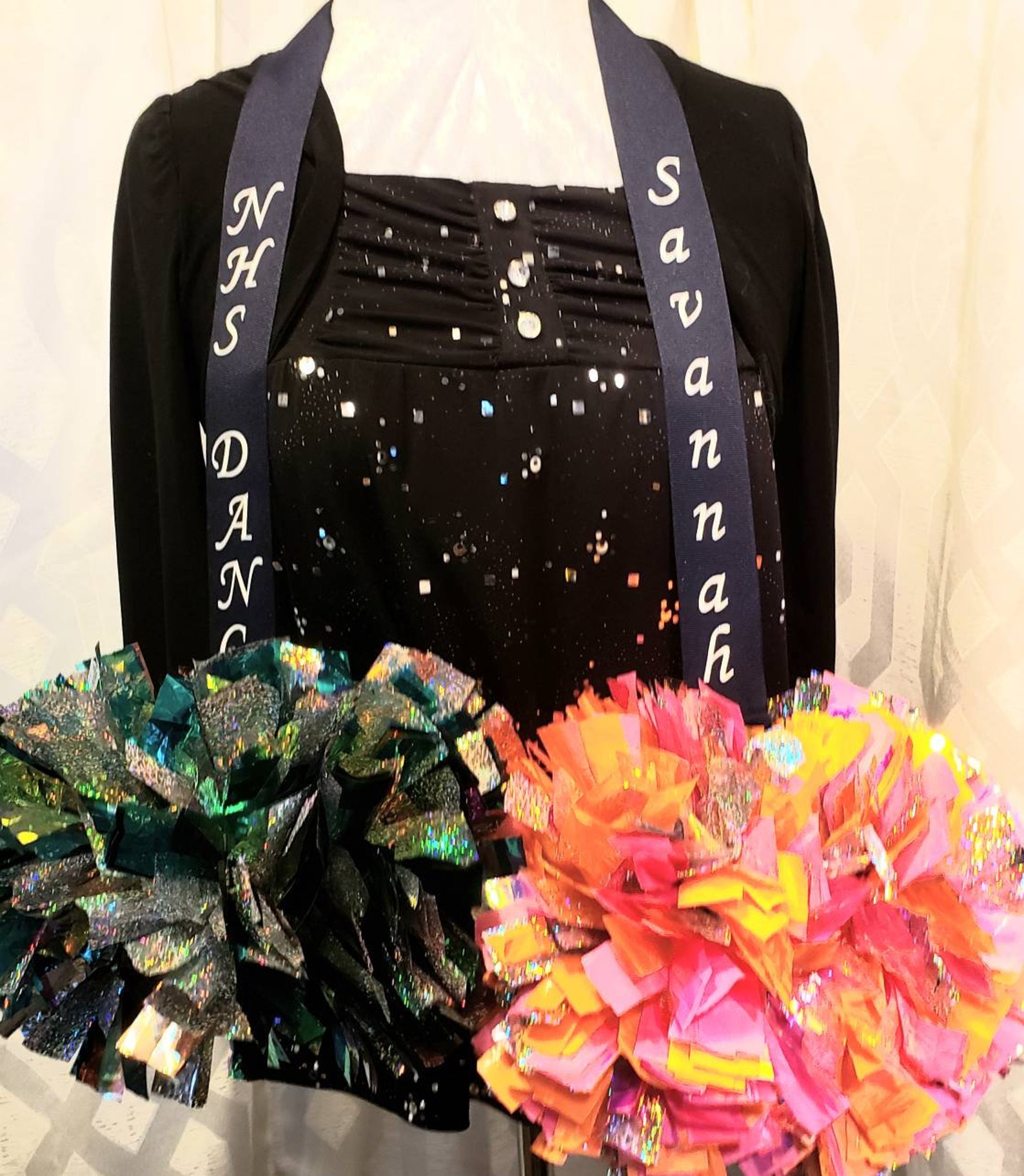 Pom Pom Neck Strap. Cheerleader or Dancer Pom Holder. Unique Etsy