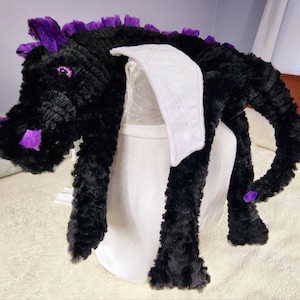 Handmade Plush Enderdragon Neck Buddy: Minky Galaxy Comfort