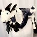 Black and white Goat Neck Buddy Shannon minky cuddle fur paint goat neck pillow travel hospital home comfort farm animal gift Suncatcher Eye 