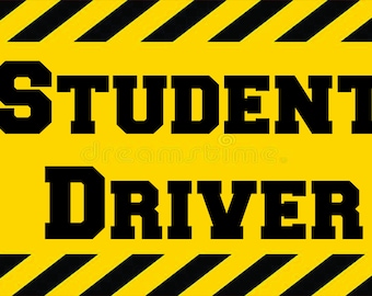 Student Driver Custom bumper sticker 9 " x 3"