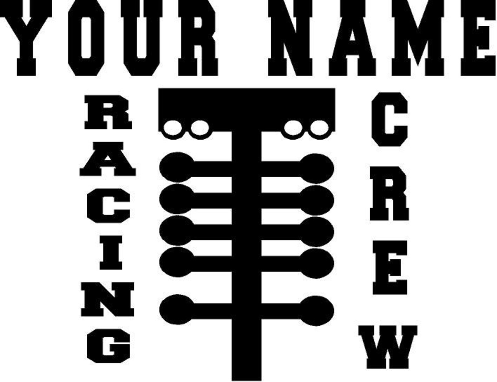 Personalized Custom Drag Racing Vinyl Lettering Short Sleeve Etsy