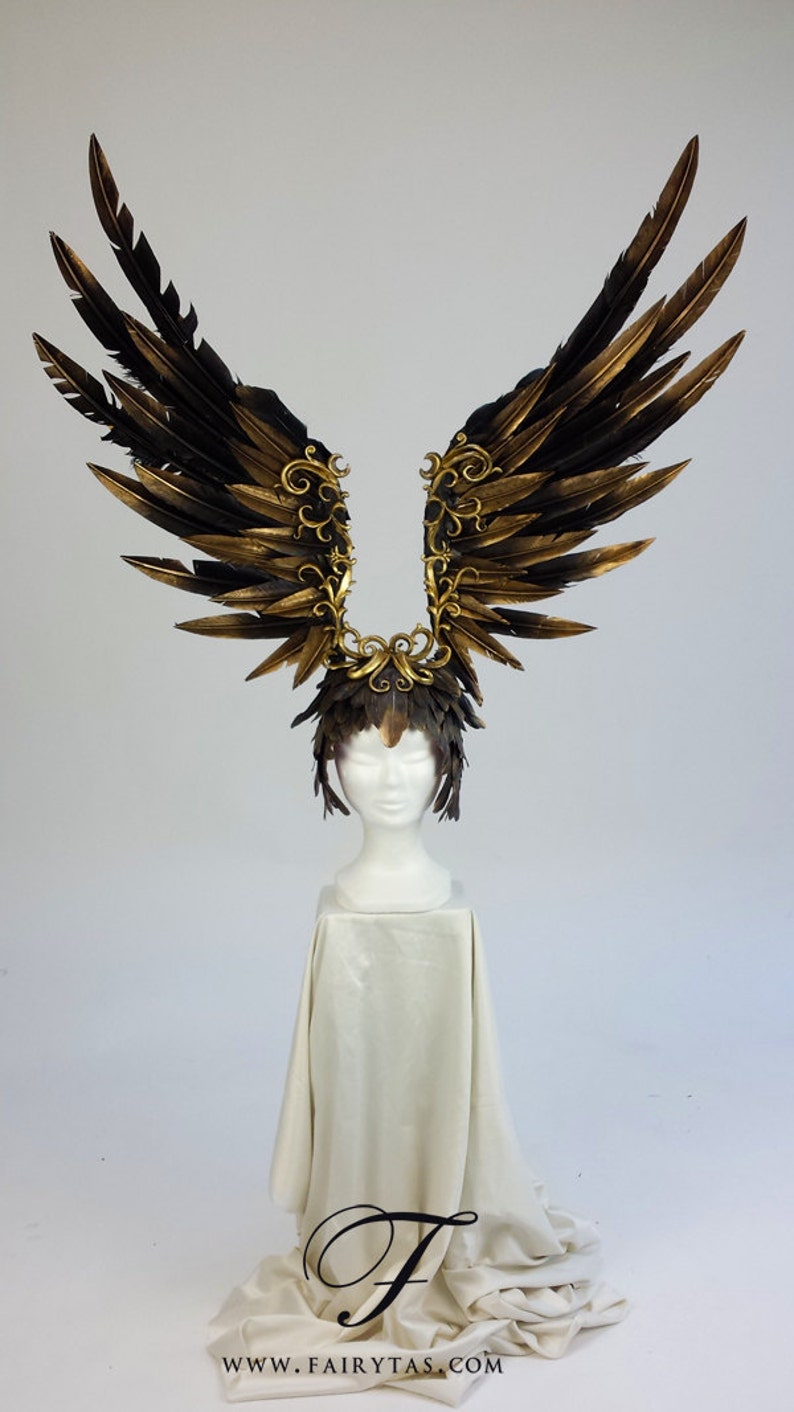 Deluxe Black Gold Phoenix Headdress MADE TO ORDER Deluxe Black Gold Phoenix Headdress MADE TO ORDER