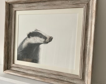 Barbara Dachs Original Buntstift Portrait Dachs Zeichnung Wildlife Animal Art Dekor