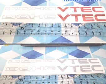 DOHC Vtec Decal - Honda Acura Reproduction Sticker - 1.2" x 16" (Set of 2)