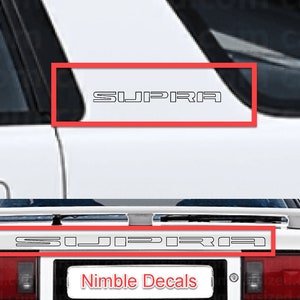 Trunk Banner & B Pillar Decals For 1986-1993 MK III MK3 Toyota Supra