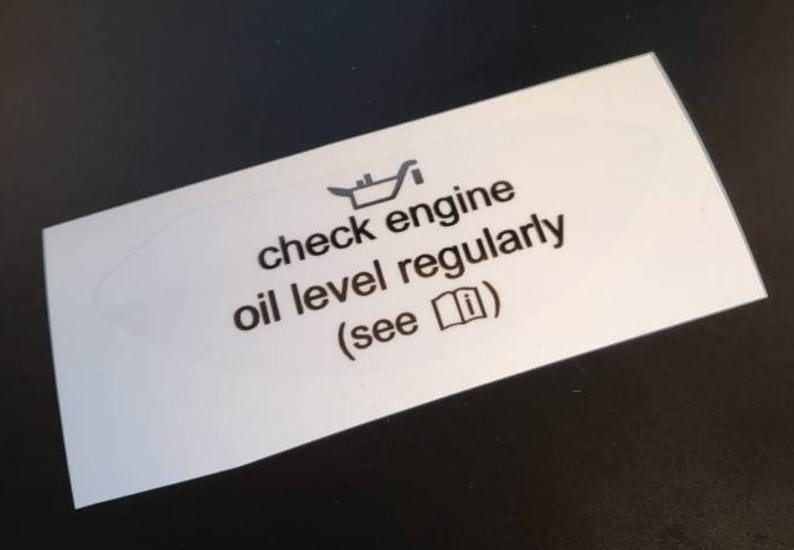 Check Oil Cluster Decal for 80-90's BMW - Etsy