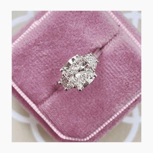 Cushion Cut Lab Grown Diamond Engagement Ring, 14k White Gold Promise Ring for Her, Three Stone Ring, Splendid 2.4 Ct IGI Certified E/VVS2