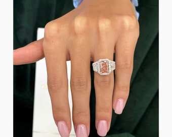 Lab Grown Diamond Engagement Ring, Solid 14k White Gold Promise Ring, Sparkling 2.60 Ct  L/VVS2 IGI Certified, Radiant Cut Lab Diamond Ring